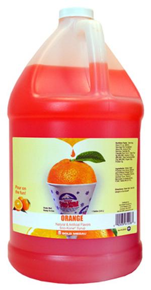Sno-Cone Syrup Orange 1 Gallon (Makes 80-90 Cups)