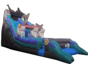 Front Entrance Wild Rapids Water Slide Commercial Wet/Dry Single Lane Splash Surf Classic Moonwalk