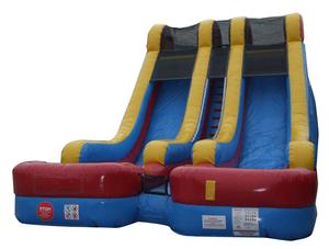 Waterworks Double Bay Water Slide 18' Commercial Wet/Dry Slip and Slide Dual Lane Splash Surf Classic Moonwalk #CL-WWI-WSL007-B